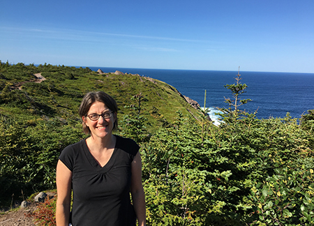 Teresa on the east coast of Newfoundland in the summertime